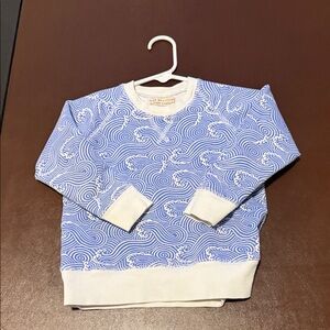 The Beaufort Bonnet Company Blue Wave-Print Crewneck Sweater
